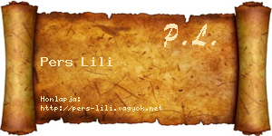 Pers Lili névjegykártya